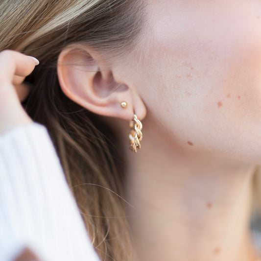 Braided Mini Hoop Earrings